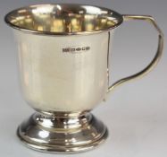 Elizabeth II hallmarked silver christening mug or cup, London 2012, maker Harrison Brothers & Howson