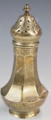 George V hallmarked silver sugar sifter of octagonal form, Birmingham 1925, maker's mark rubbed