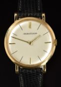 Jaeger LeCoultre 9ct gold gentleman's automatic wristwatch with date aperture, gold hands and hour