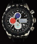 Danbury Mint Help for Heroes gentleman's chronograph wristwatch with date aperture, luminous