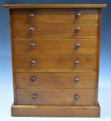 19th / 20thC ash and pine apprentice or collector's chest of six graduated drawers, W38 x D24 x