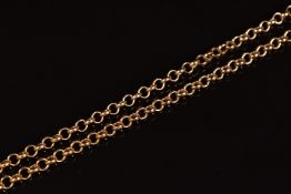 A 9ct rose gold necklace with T bar, 5.1g