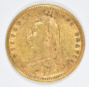 1892 Queen Victoria shield back gold half sovereign