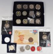 A collection of various £5 coins including military and Royal commemorative examples, Olympic