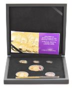 Hattons of London 2022 six coin proof gold sovereign set to commemorate the Platinum Jubilee of