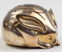 Judith Leiber white metal figural novelty pot pourri formed as a mouse, with removable pierced lid