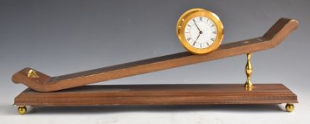 Swiss 'Imhof' novelty gravity or mystery inclined plane clock, with exhibition back, gilt case and