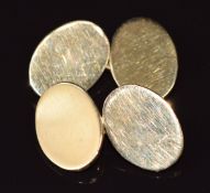 A pair of 18ct gold cufflinks in vintage box, 17.6g