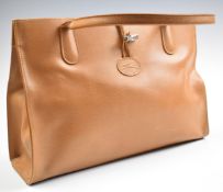 Longchamp tote bag in tan leather, with dust bag