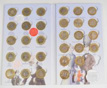 Royal Mint The Great British Coin Hunt UK £2 coin collector's album, contains two Belfast Manchester