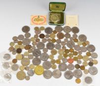 Mostly modern British collectable coins to include crowns and 'round pounds'