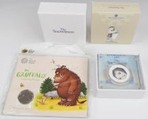 Royal Mint 'The Snowman' 2020 silver proof 50p coin in deluxe case, reverse decorative design by