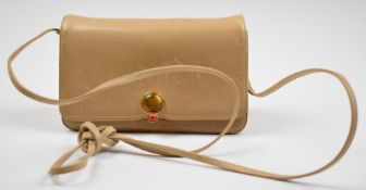 Judith Leiber beige bag with tiger's eye clasp. Vendor advises her grandmother was very good friends