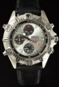 Seiko gentleman's chronograph wristwatch ref. 7T32-6M30 with date aperture, luminous hands and