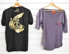 Two Vivienne Westwood t-shirts, one 'Culture' with tags, the other with orb and sceptre