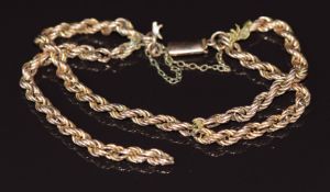 A 9ct gold double rope twist bracelet, 8.2g 21cm