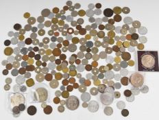 An amateur collection of 18thC onwards overseas coinage, includes 1808 Napoleon I 10c and 1865