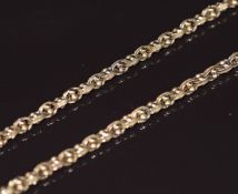 Victorian 9ct gold necklace / chain made up of spherical and textured links, 11.5g, 48cm