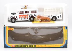 Corgi Toys diecast model Safari Land Rover & Animal Trailer Gift Set 31, in original display box.