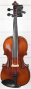 Beijing David Lien Model C viola with 38cm two piece back, ebony fittings and carbon fibre tail