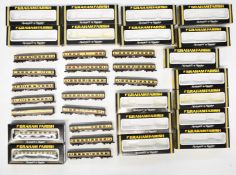 Eighteen Graham Farish BR(W) and SR(S) N gauge model railway coaches, all in original boxes.