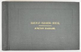 Railway Clearing House junction diagrams dated 1928, in green cloth binding with gilt lettering