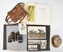 National Hunt horseracing taxidermy interest hallmarked silver mounted hoof inkwell with impressed