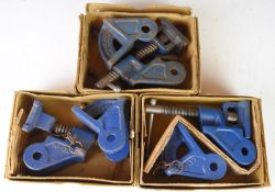 Three sets of Record 130 cramp heads, in original boxes