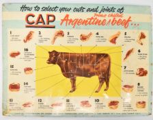 Argentine beef metal advertising sign, 38 x 50cm