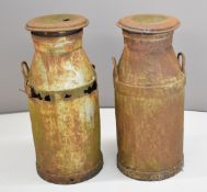 Two vintage milk churns, one marked CWS, H77cm