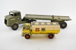 Two Tri-ang diecast or pressed steel model vehicles military Missile Launcher with '73000' decals