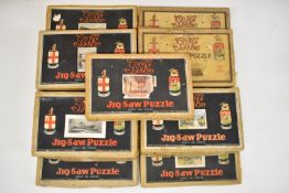 Eleven Chad Valley GWR jigsaw puzzles comprising Anne Hathaway's Cottage, Fingal Bridge, St. David's