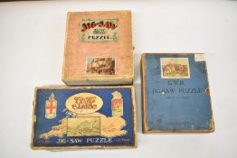 Three Chad Valley GWR jigsaw puzzles, comprising Torbay Express, King Arthur on Dartmoor and Drake