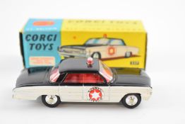 Corgi Toys diecast model Oldsmobile Sheriff Car with black and white body and 'County Sheriff'