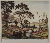 James Priddy (1916-1980) coloured etching 'Autumn Tints, Cheshire', signed and titled to lower