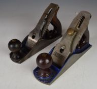 Two Record woodworking smoothing planes comprising No 03 and Record Marples 04