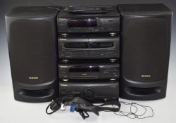 Technics hi-fi system comprising CH505 CD player and tuner, CH404 amplifier and tape deck, with