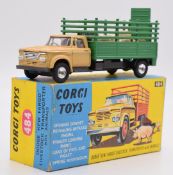 Corgi Toys diecast model Dodge 'Kew Fargo' Livestock Transporter with beige/green body, red