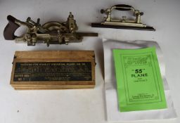 Stanley 55 universal combination woodworking plane, in original box with instructions and cutters