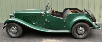 1953 MG TD, registration number 625 UYN, with V5c. Purchased by the vendor's late husband in 2016, a