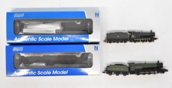 Two Dapol GWR N gauge model railway locomotives 3803 and 2284, both original boxes.