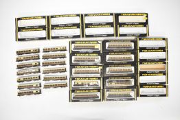 Twenty-three Graham Farish GWR N gauge model railway coaches, all in original boxes.
