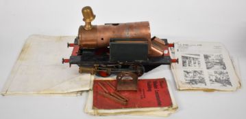 Part built 3 1/2 inch gauge live steam model railway locomotive Tich including drawings and build