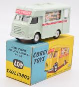 Corgi Toys diecast model Smiths 'Karrier Bantam' Mobile Shop with pale blue body, flat hubs and '