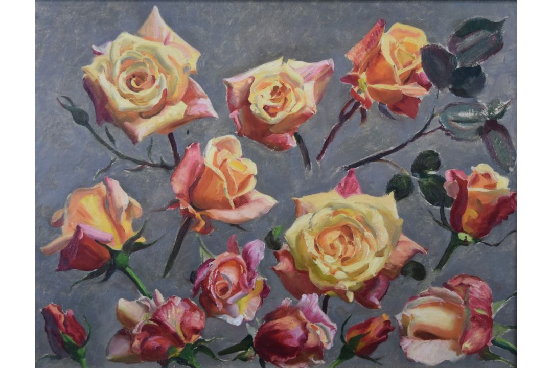 John Bulloch Souter (1896-1971) double sided oil on board floral studies, one side initialled JBS, - Image 1 of 5