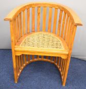 Mahogany bergere armchair with slat back