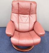 Stressless oxblood leather armchair
