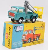 Corgi Toys diecast model Hydraulic Tower Wagon with metallic green body, yellow basket, cream