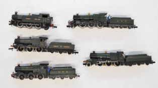 Three kit built with Graham Farish GWR N gauge model railway locomotives.
