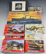 Eight Airfix and similar model kits to include Lunar Module, Zhong Shan Gunship and HMS Bounty,